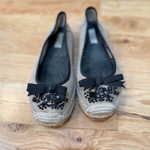 Simply Vera Vera Wang Tan and Black Beaded Espadrilles
